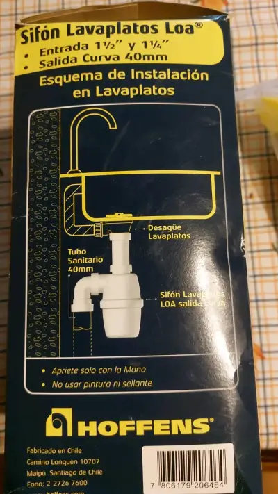 Sifón Lavaplatos Loa Hoffens 1 1/2" y 1 1/4" - miniatura 3