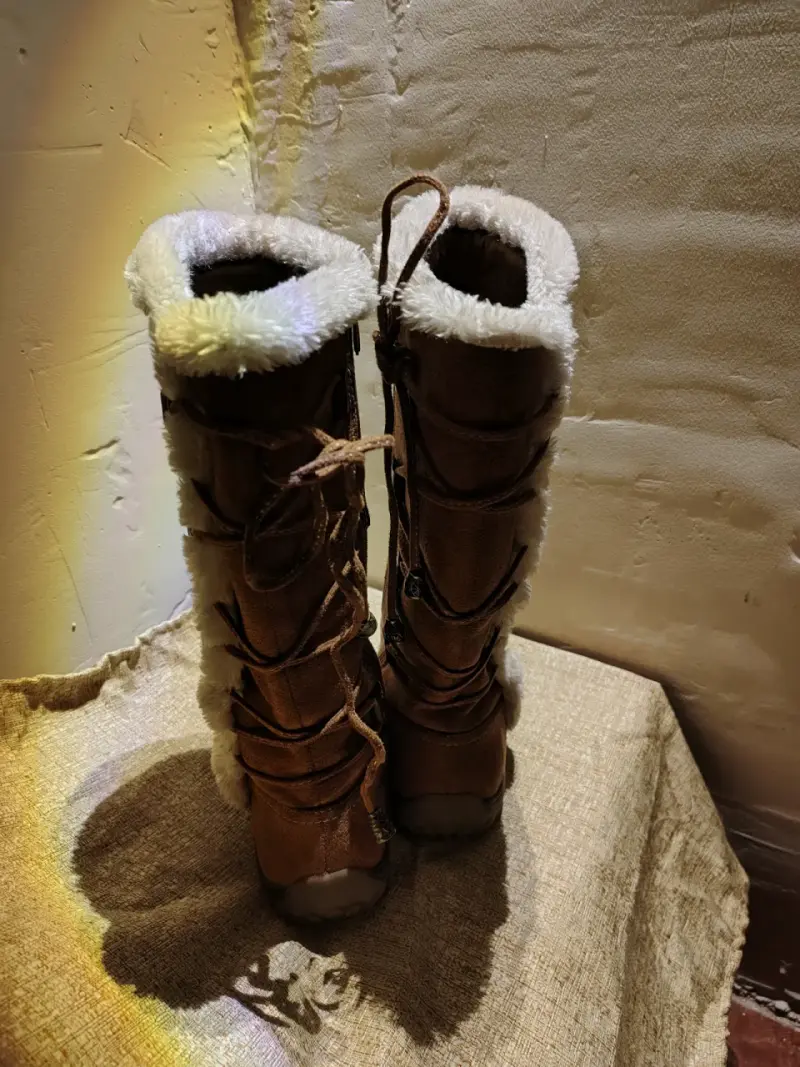 Botas de invierno marrones con forro de lana - 2