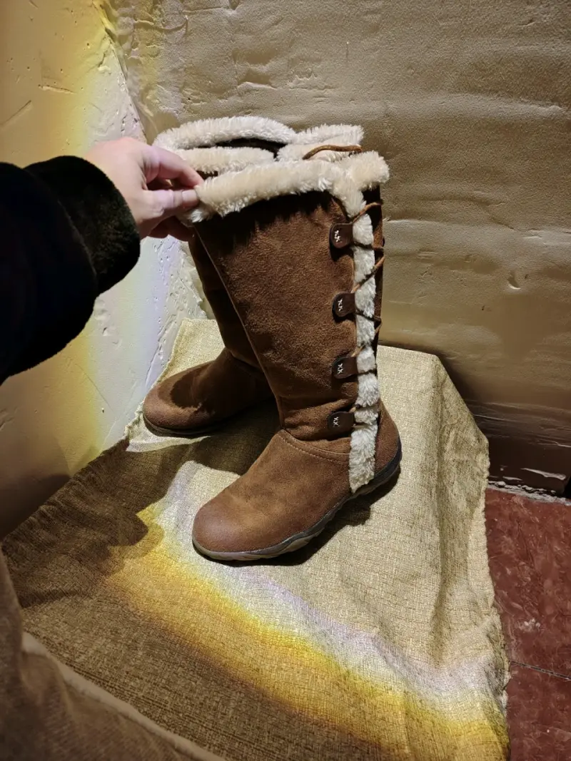 Botas de invierno marrones con forro de lana - 3