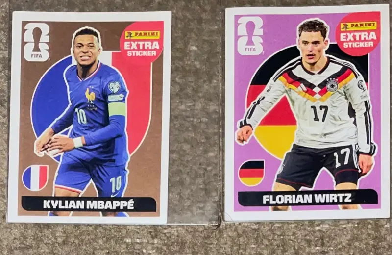 Set de láminas Panini FIFA Mbappé y Wirtz