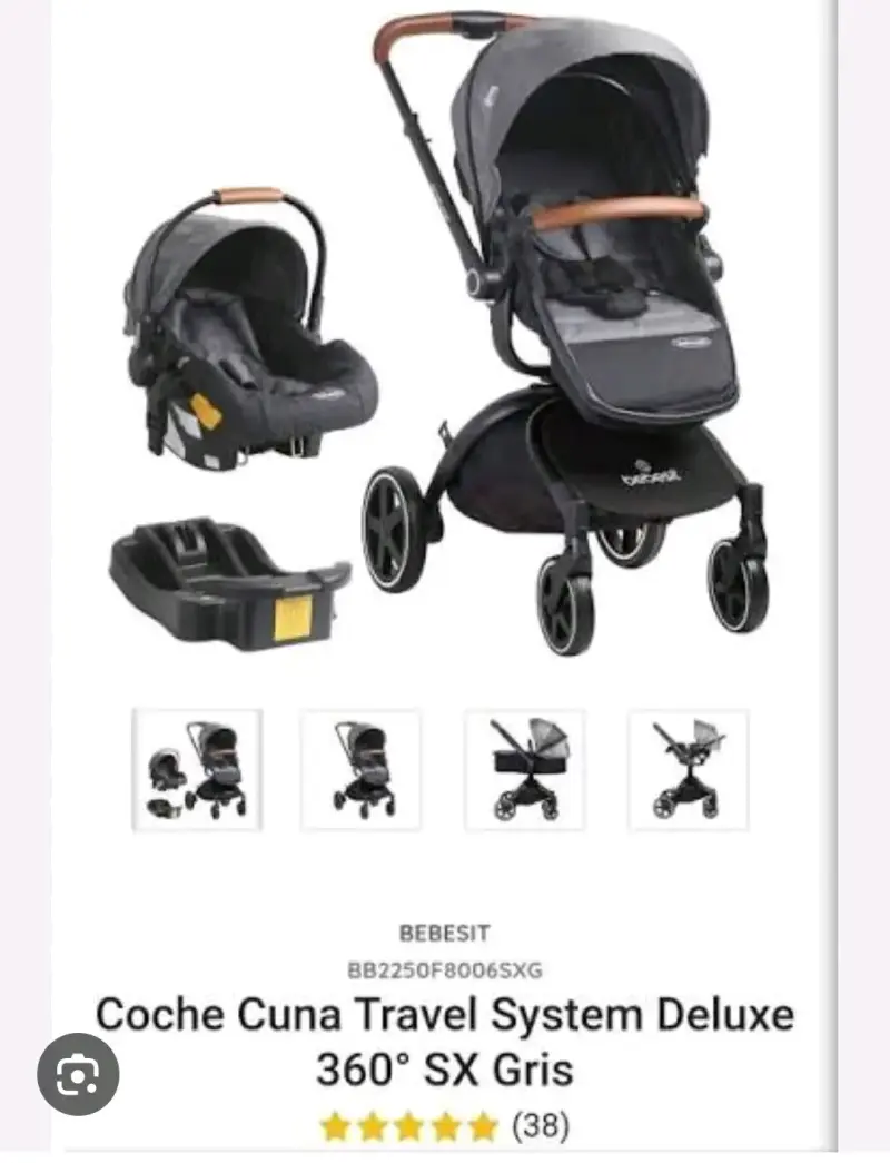 Coche de bebé 3 en 1 con silla de auto - 2