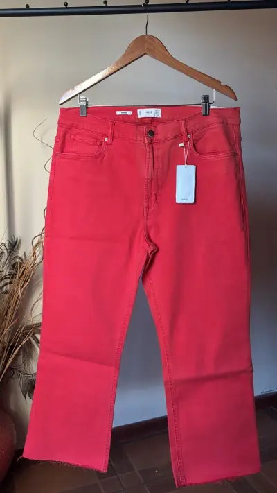Jeans rojos MNG para mujer - miniatura 1