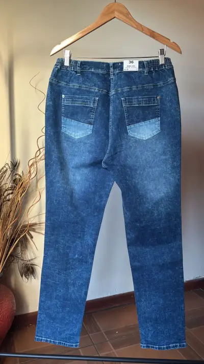 Jeans Mango Wide Leg azul bicolor - miniatura 2