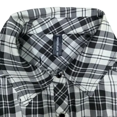 Blusa a cuadros blanco y negro para mujer - miniatura 3