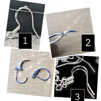 Ganchos de plata 925 para aros - miniatura 1