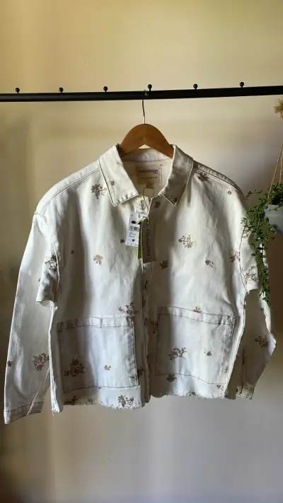 Chaqueta blanca con estampado floral University - miniatura 1