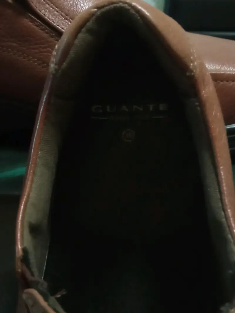 Zapatos de cuero marrón Guante - 5