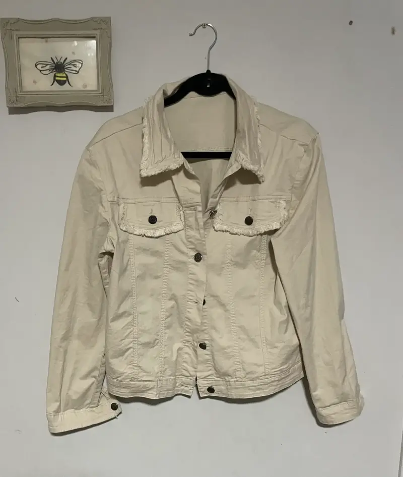 Chaqueta beige de algodón para mujer