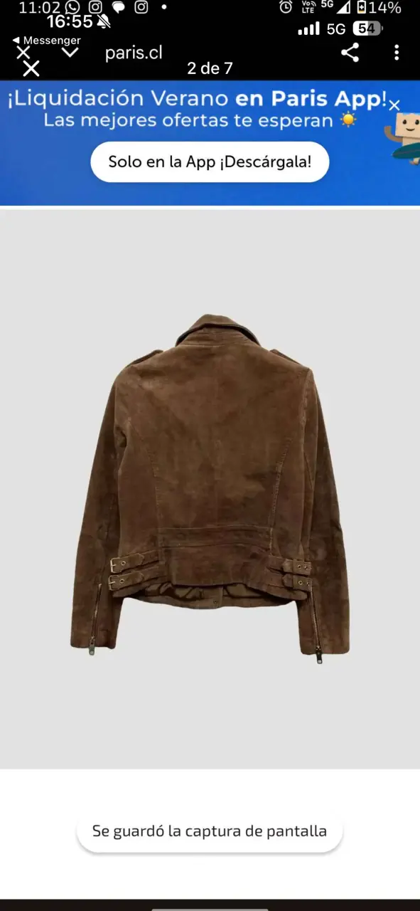 Chaqueta de cuero gamuza  MNG - 2