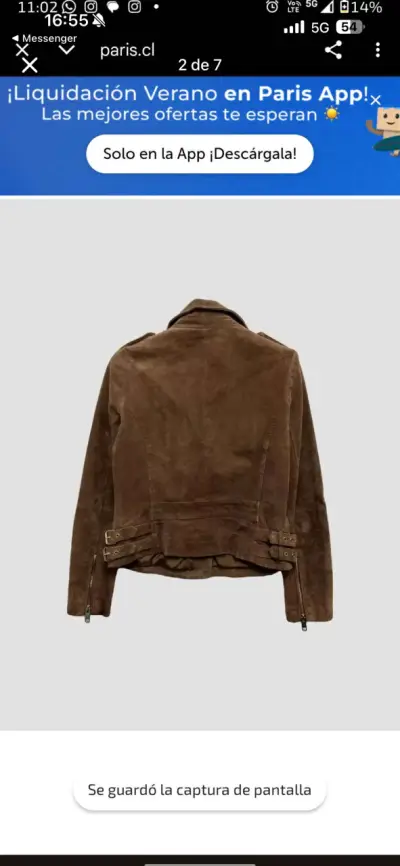 Chaqueta de cuero gamuza  MNG - miniatura 2