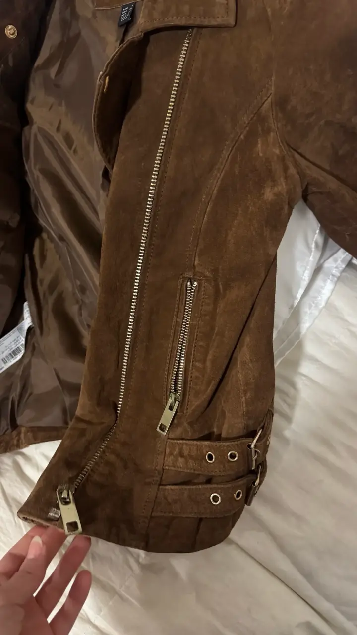 Chaqueta de cuero gamuza  MNG - 5