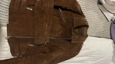 Chaqueta de cuero gamuza  MNG - miniatura 6