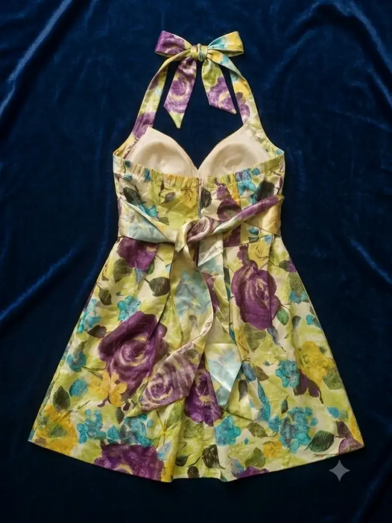 Vestido floral con escote halter - 2