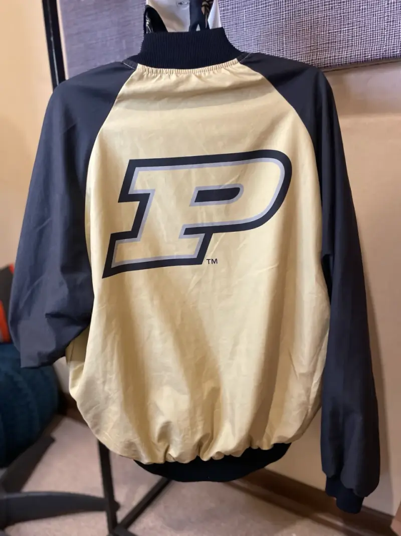 Chaqueta bomber Purdue beige y negra - 2