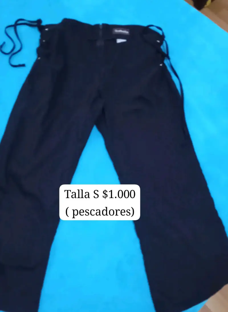 Pantalones pescadores negros talla S