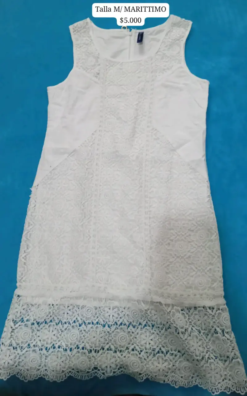 Vestido blanco de encaje Marittimo talla M