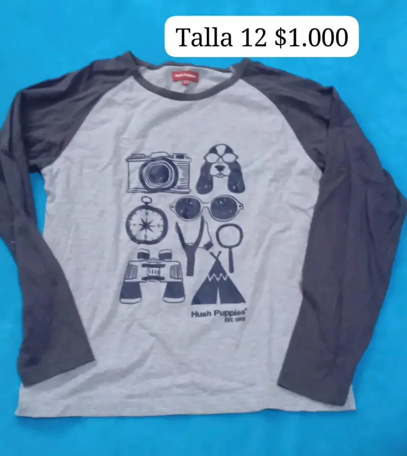 Polera manga larga Hush Puppies gris