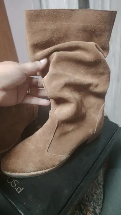 Botas de gamuza marrón para mujer - miniatura 1