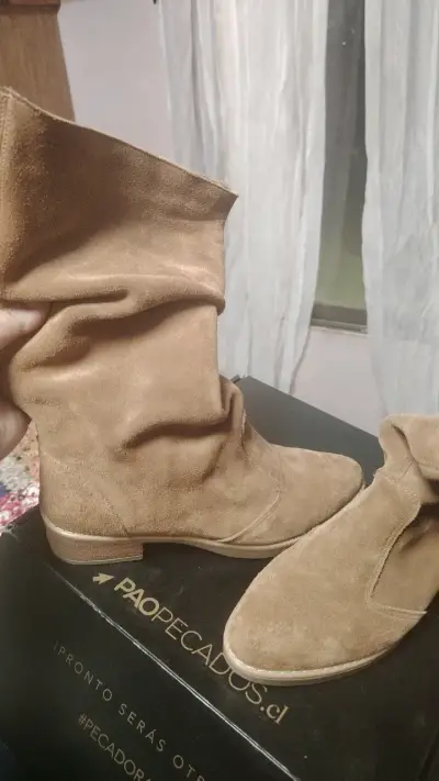 Botas de gamuza marrón para mujer - miniatura 2