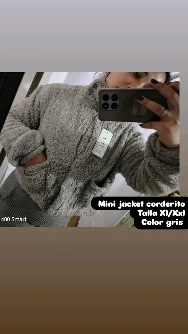 Chaqueta corderito gris talla XL