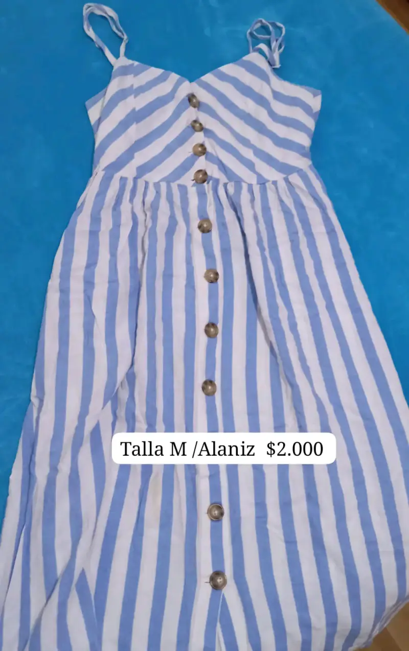 Vestido rayado azul y blanco Alaniz talla M