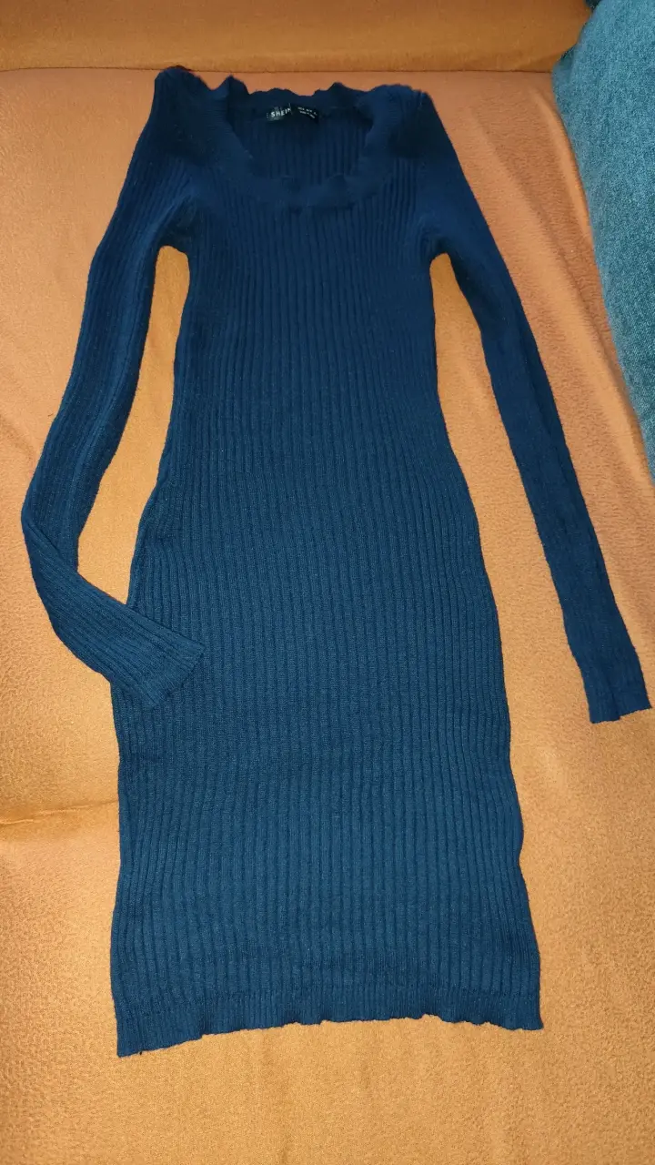 Vestido camisero a rayas azul  talla S/M - 6