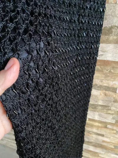 Vestido largo negro de lentejuelas elegante - miniatura 3