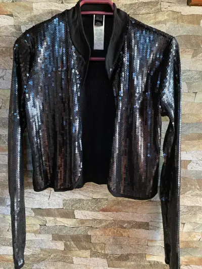 Bolero negra con lentejuelas brillantes - miniatura 1
