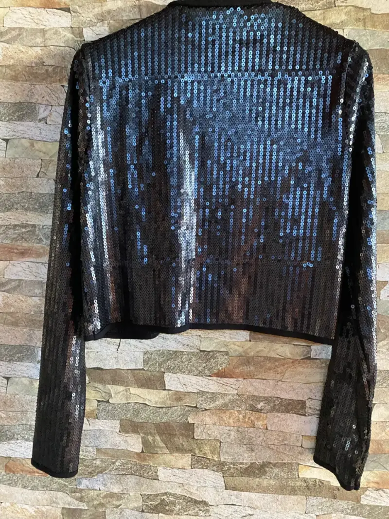 Bolero negra con lentejuelas brillantes - 3