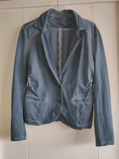 Blazer de terciopelo burdeos con forro estampado - miniatura 6