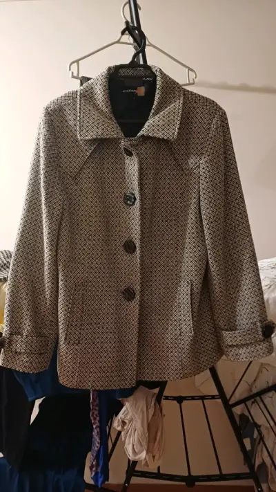 Abrigo Boulevard gris con patrón elegante talla L - miniatura 1