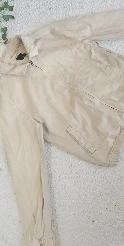 Chaqueta beige de algodón - miniatura 1