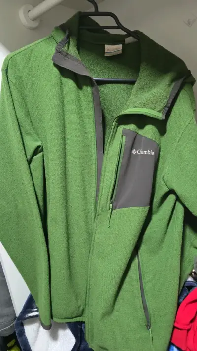 Chaqueta polar verde Columbia con capucha - miniatura 1
