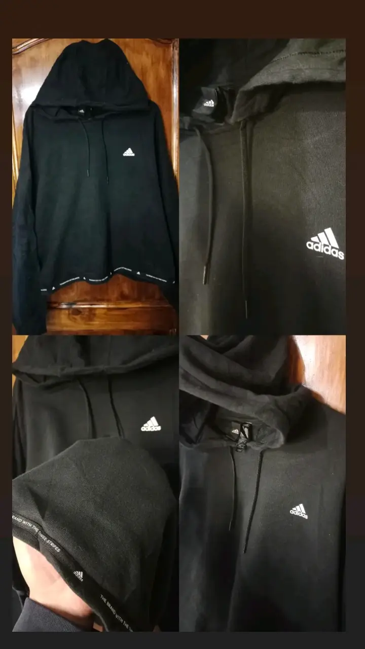 Polerón negro Adidas con capucha - 5