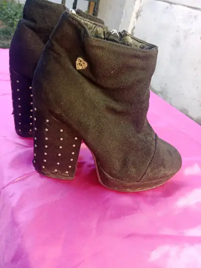 Botines de gamuza negros para mujer - miniatura 2
