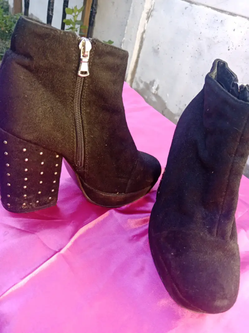 Botines de gamuza negros para mujer - 3