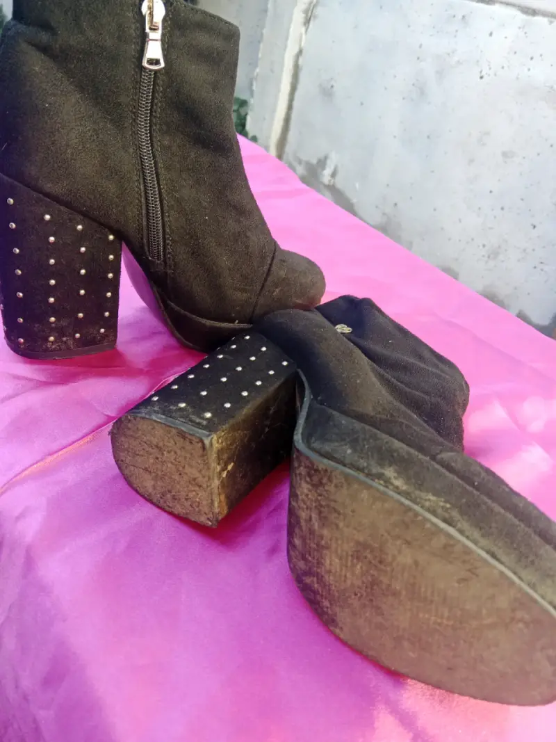 Botines de gamuza negros para mujer - 4