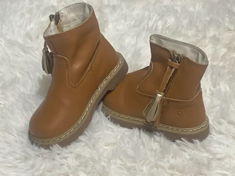 Botines de cuero para niños marrón