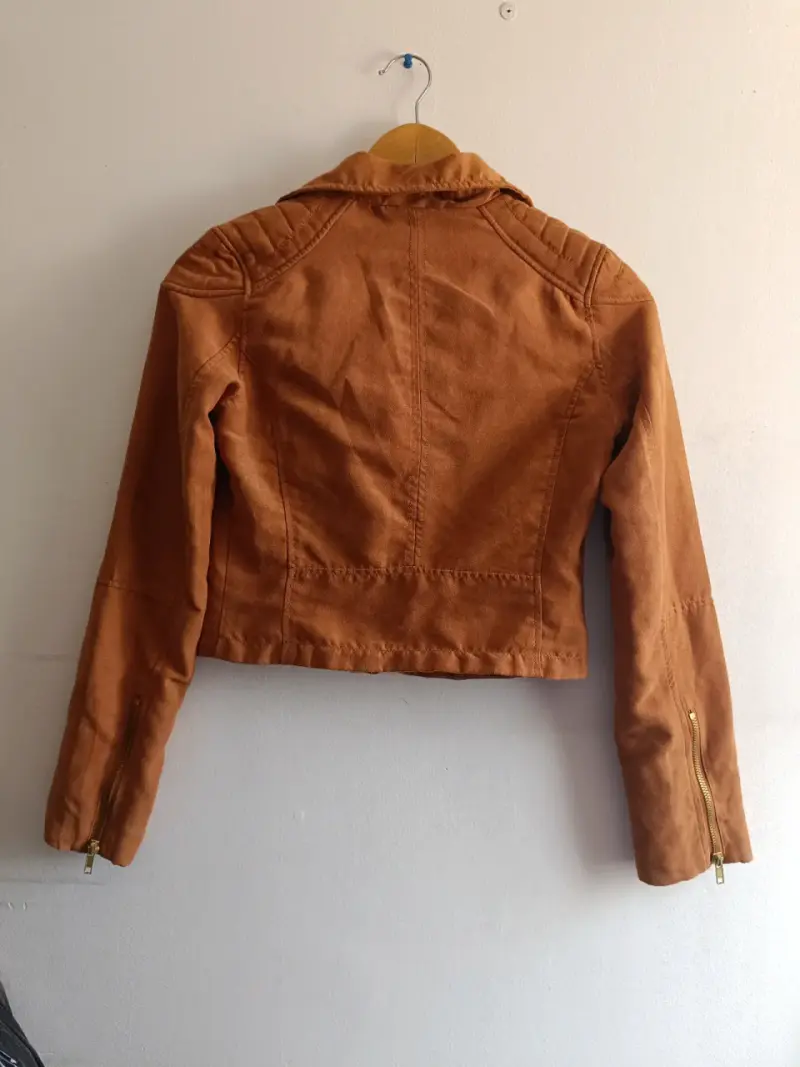 Chaqueta biker mujer color camel - 3