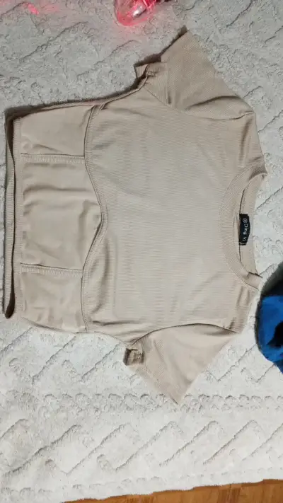 Polera beige de manga corta Dnng - miniatura 1