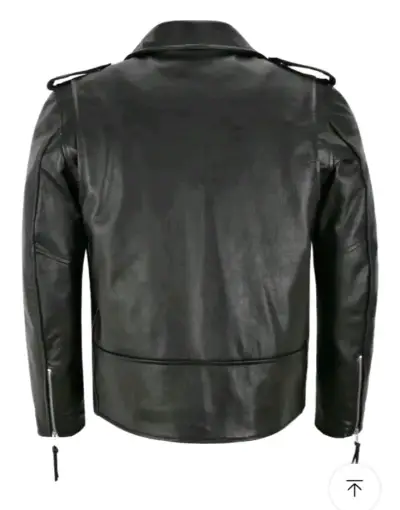 Chaqueta de cuero negra estilo biker - miniatura 2