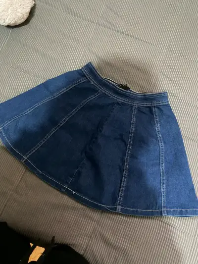 Falda de mezclilla azul acampanada - miniatura 1