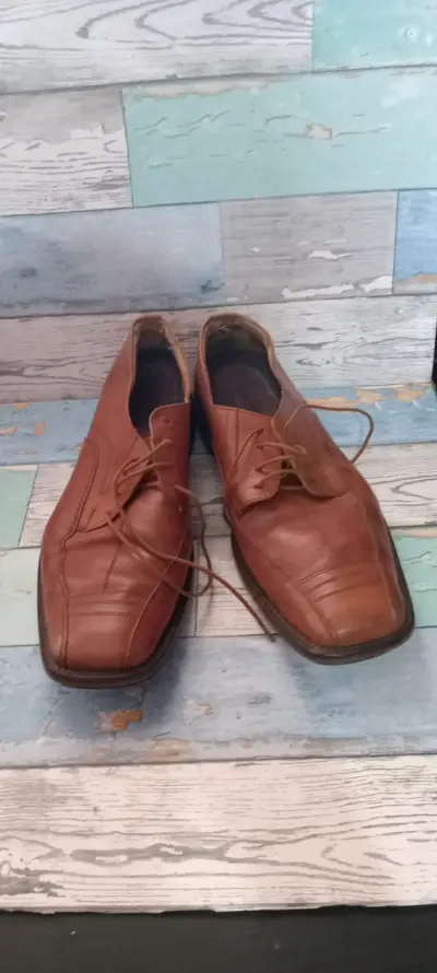 Zapatos de vestir marrones de cuero - miniatura 1