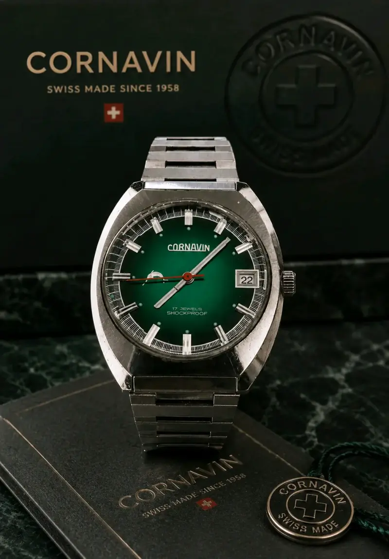 Reloj Cornavin suizo verde clásico - 1