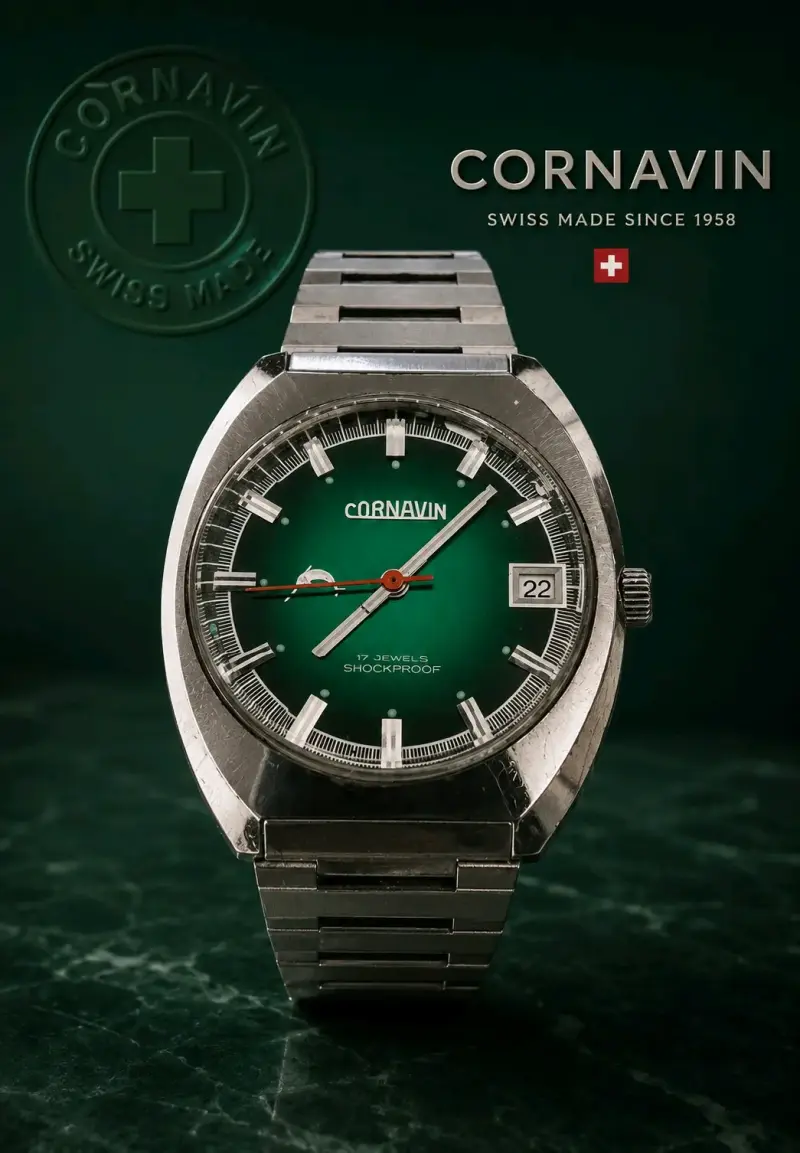 Reloj Cornavin suizo verde clásico - 2
