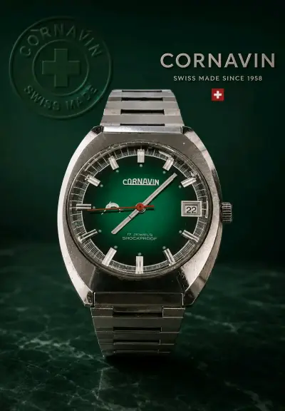 Reloj Cornavin suizo verde clásico - miniatura 2