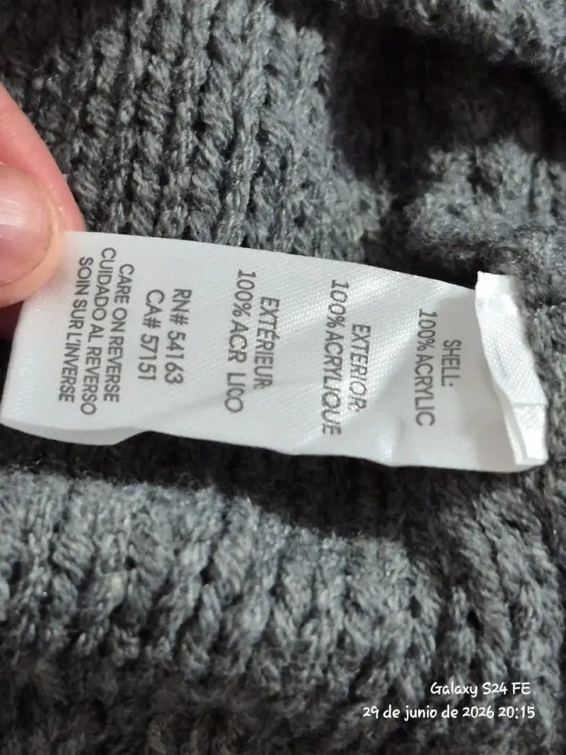 Sweater Calvin Klein Jeans Gris Trenzado Talla M - 3