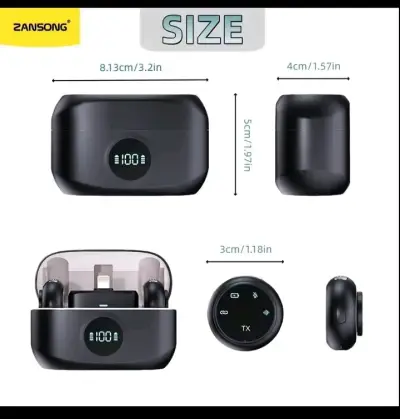 Micrófono inalámbrico Zansong con estuche de carga - miniatura 2