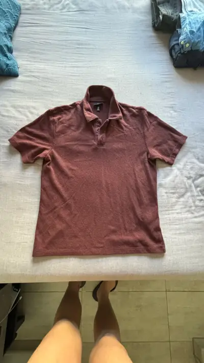 Polera polo color burdeos para hombre - miniatura 1