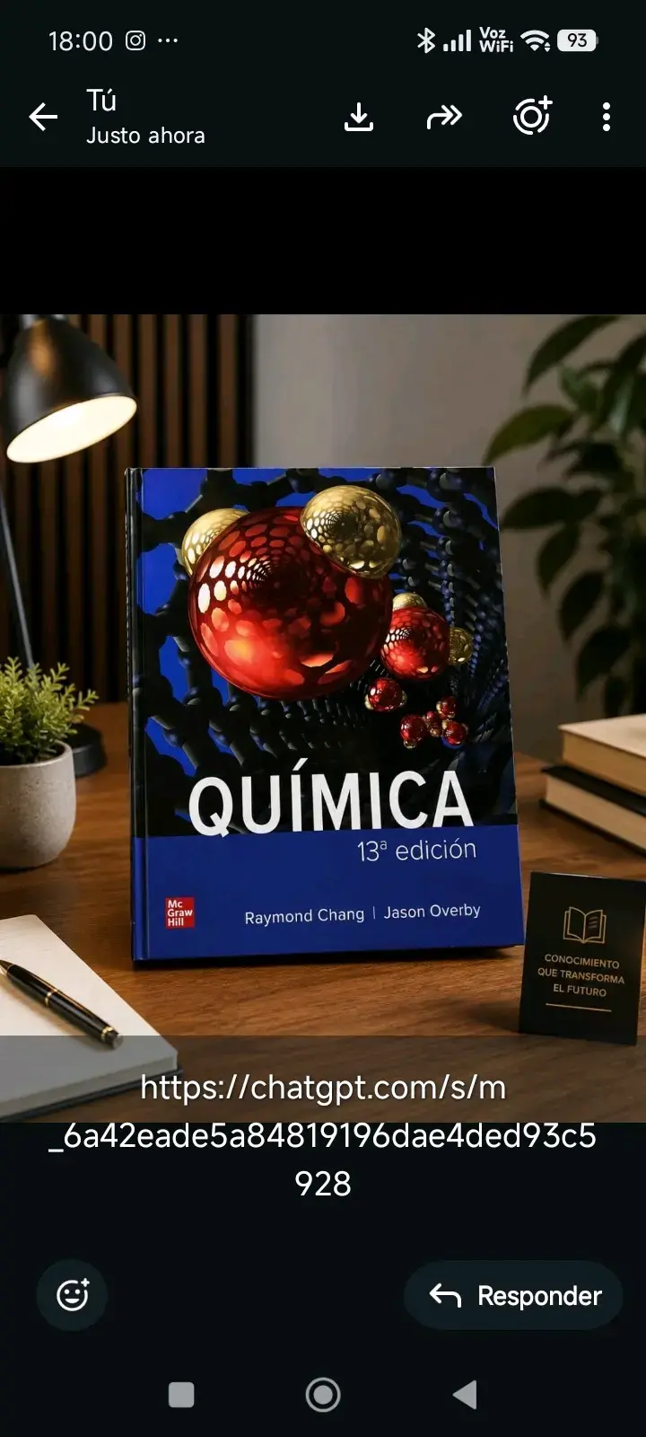 Libro 'Química' 13ª edición de Chang y Overby - 1